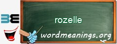 WordMeaning blackboard for rozelle